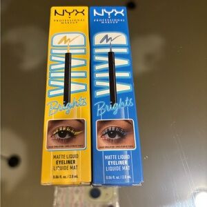NYX Vivid Brights Matte Liquid Eyeliner Duo - Yellow and Blue
